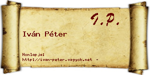 Iván Péter névjegykártya