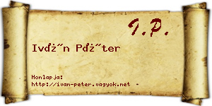 Iván Péter névjegykártya