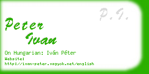 peter ivan business card