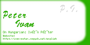 peter ivan business card